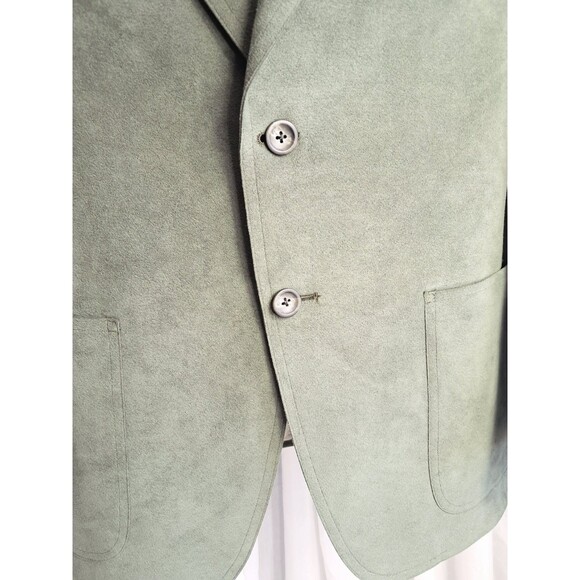 Green Suede Mens Vintage Stuart Reed Sakowitz Sports Coat Size 40 Medium - Picture 5 of 9